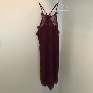 Intimately Free People Burgundy Lace Dress